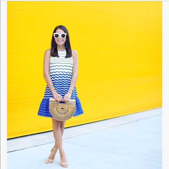 Ann Taylor Dresses & Skirts - NWT Ann Taylor Blurred Stripe Flare Sapphire Dress